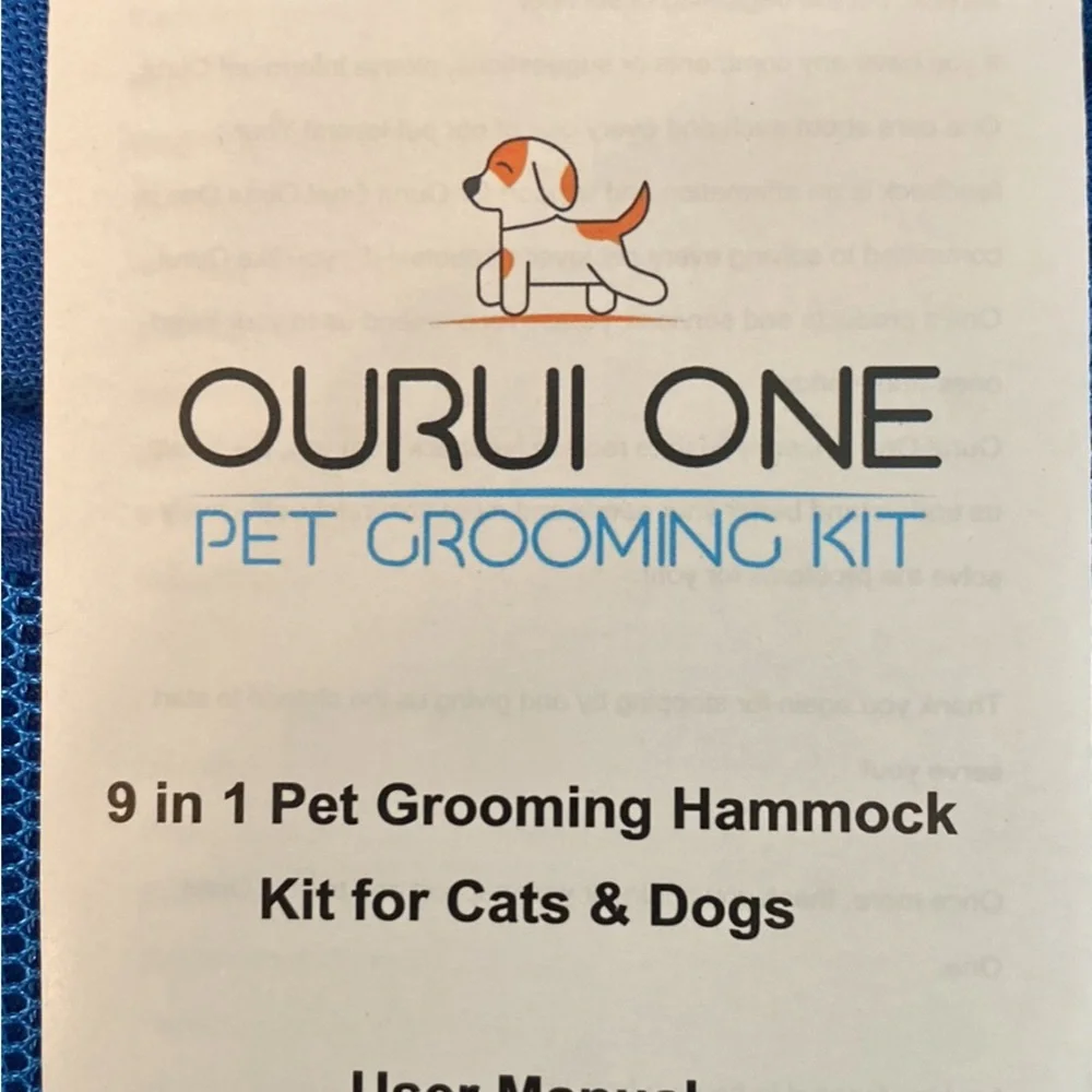 NWT Ourui One Pet Grooming Kit with hammock